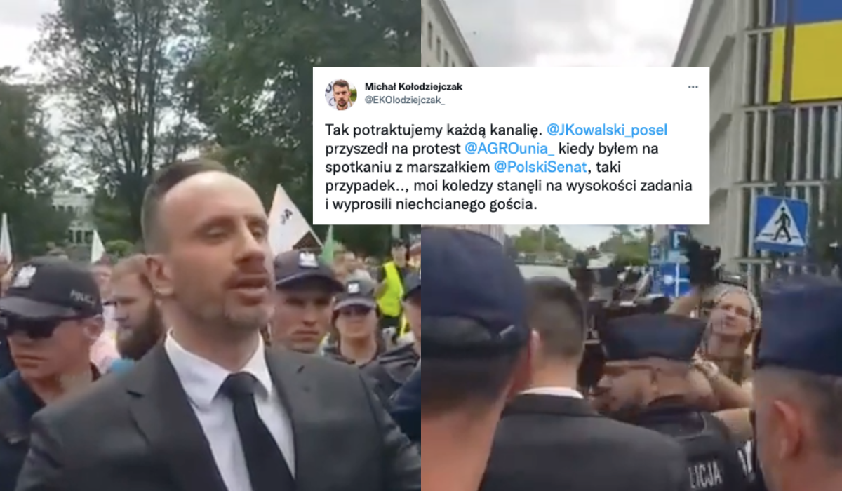 Janusz Kowalski chciał przyjść na protest rolników, ale rolnicy nie chcieli Janusza Kowalskiego i go wybuczeli