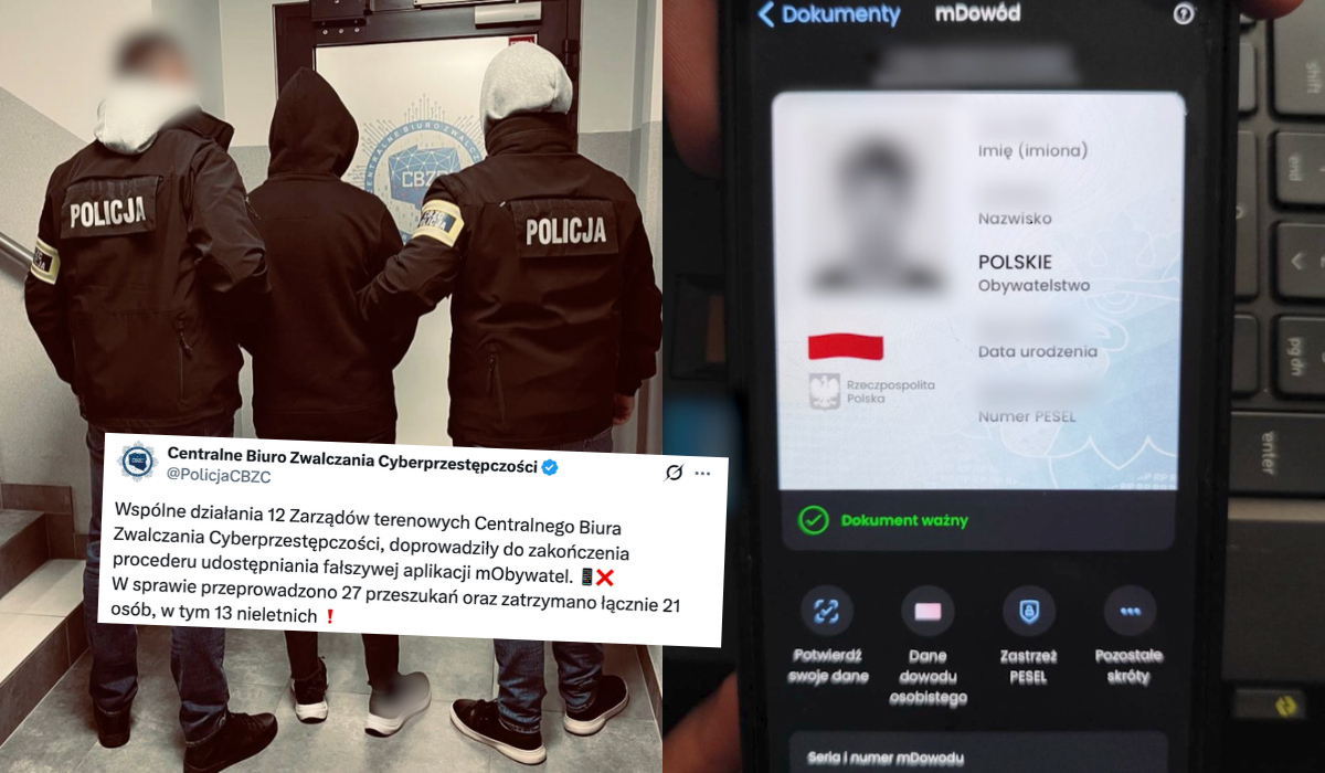 Policja zatrzymała nieletnich, którzy pomagali rozpowszechniać fałszywego mObywatela i zmyślone dokumenty