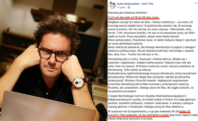 Wojewódzki apeluje do młodych: "jest was 5 milionów, jak można nie wykorzystać takiej siły?"