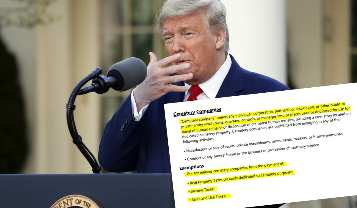 Trump jest oskarżany o pochowanie swojej byłej żony na polu golfowym, żeby uniknąć podatków