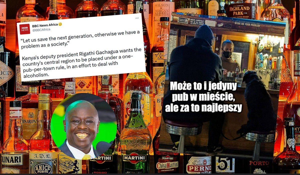 Wiceprezydent Kenii chce walczyć z alkoholizmem i zapowiedział, że w miastach otwarty będzie tylko jeden pub
