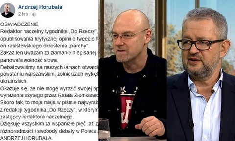 Cenzura w "Do Rzeczy": "Redaktor naczelny zabronił mi skrytykowania tweeta Ziemkiewicza o "parchach"