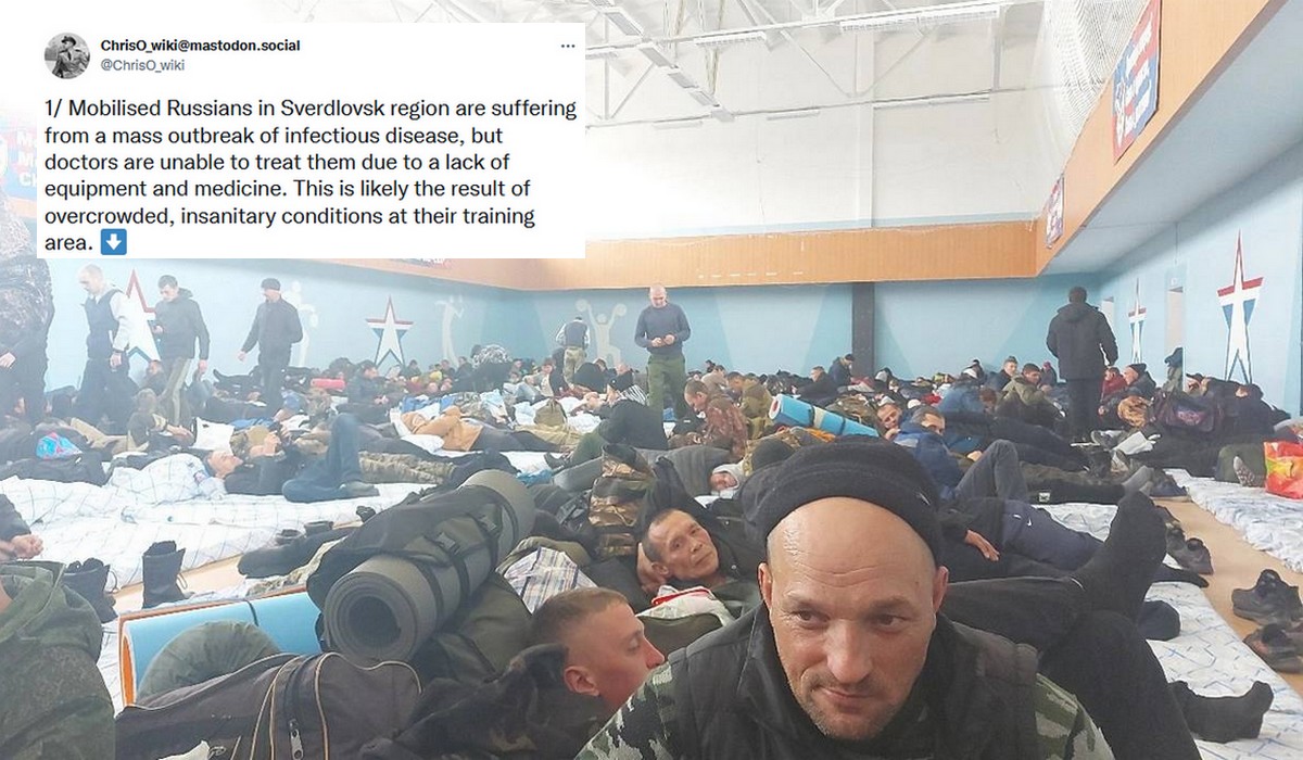 Zmobilizowanych Rosjan dopadła "tajemnicza choroba układu oddechowego", sytuację pogarsza brak higieny