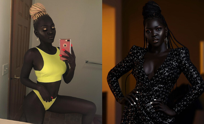 Urodzona w Sudanie modelka obwołana "Królową Mroku" przez wyjątkową ilość melaniny w skórze