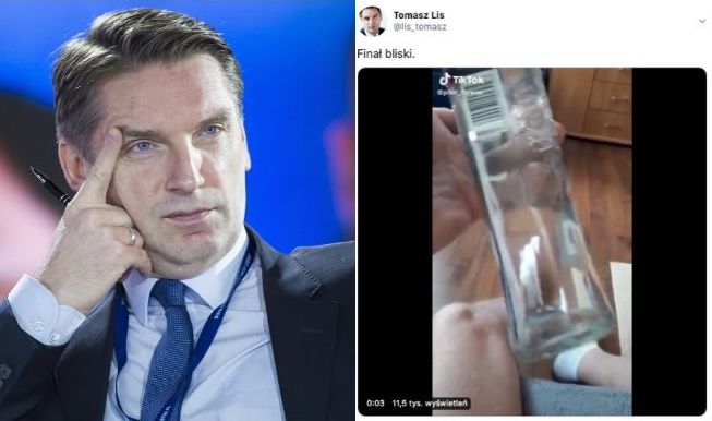 Lis opublikował tiktoka z pustą butelką po wódce i podłożonym głosem Andrzeja Dudy