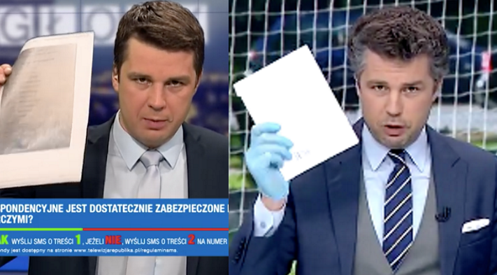 Rachoń pokazał w TVP, jak głosować korespondencyjnie. 5 lat temu w TV Republika ostrzegał, że to niebezpieczne