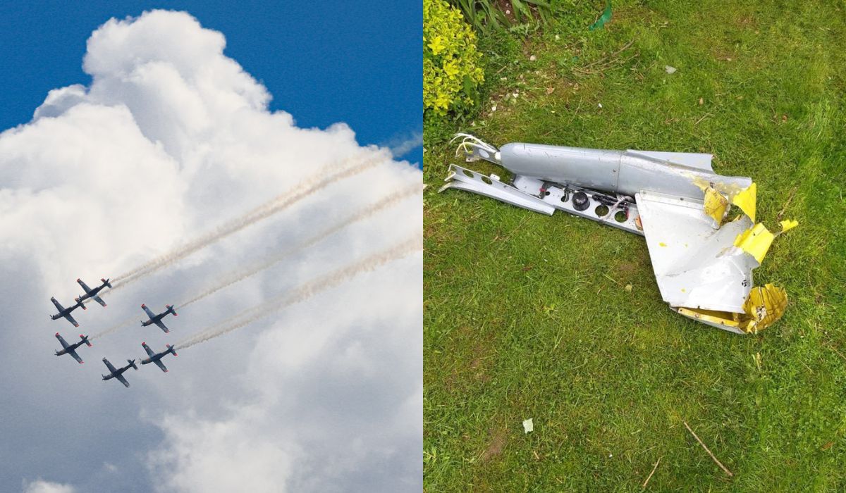 Świeżo po otwarciu lotniska w Radomiu doszło do kolizji dwóch samolotów, fragmenty pospadały na okoliczne posesje