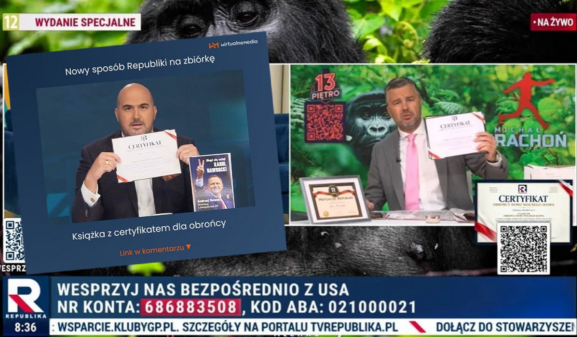 Telewizja Republika zaczęła sprzedawać fanom "certyfikaty obrońcy" za jedyne 89 zł
