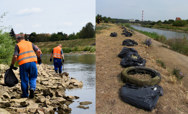 Poznań: więźniowie sprzątali Wartę, wydobyli prawie 1,5 tony śmieci