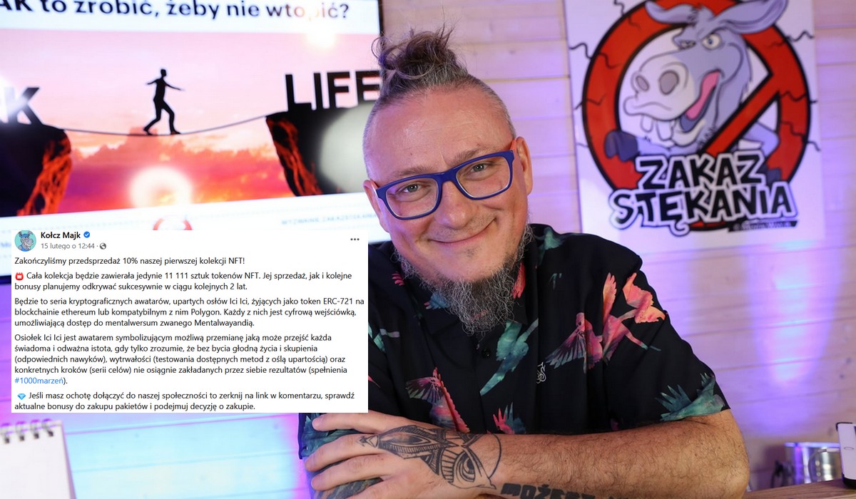 Kołcz Majk rozpaczliwie usiłuje zarobić na opychaniu swoim fanom NFT z osiołkiem