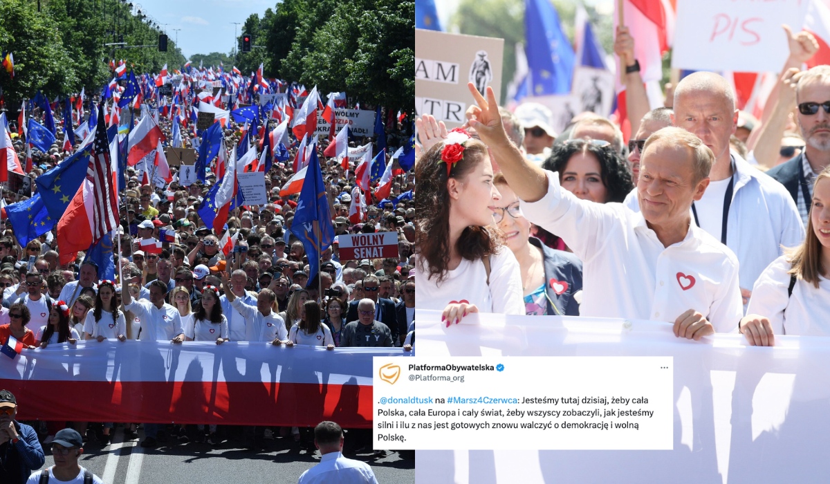 Marsz opozycji: dopisała pogoda i frekwencja, hasła o wolności i osiem gwiazdek