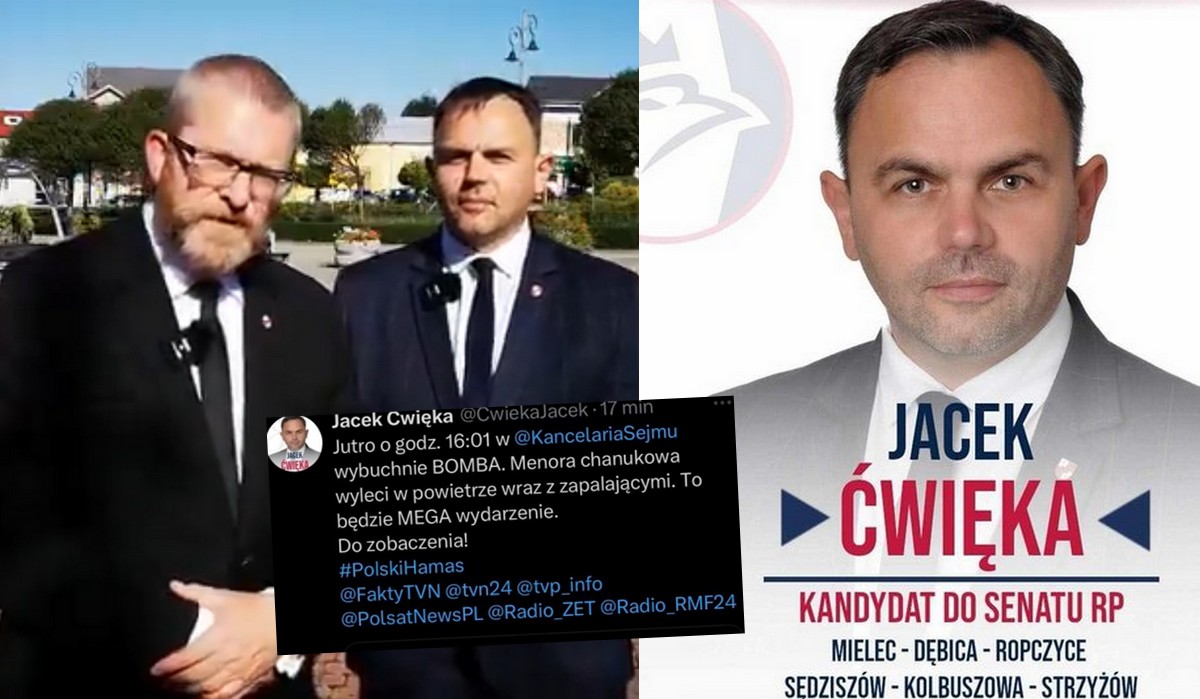 Polityk Konfederacji od gróźb bombowych tłumaczy, że włamano mu się na konto