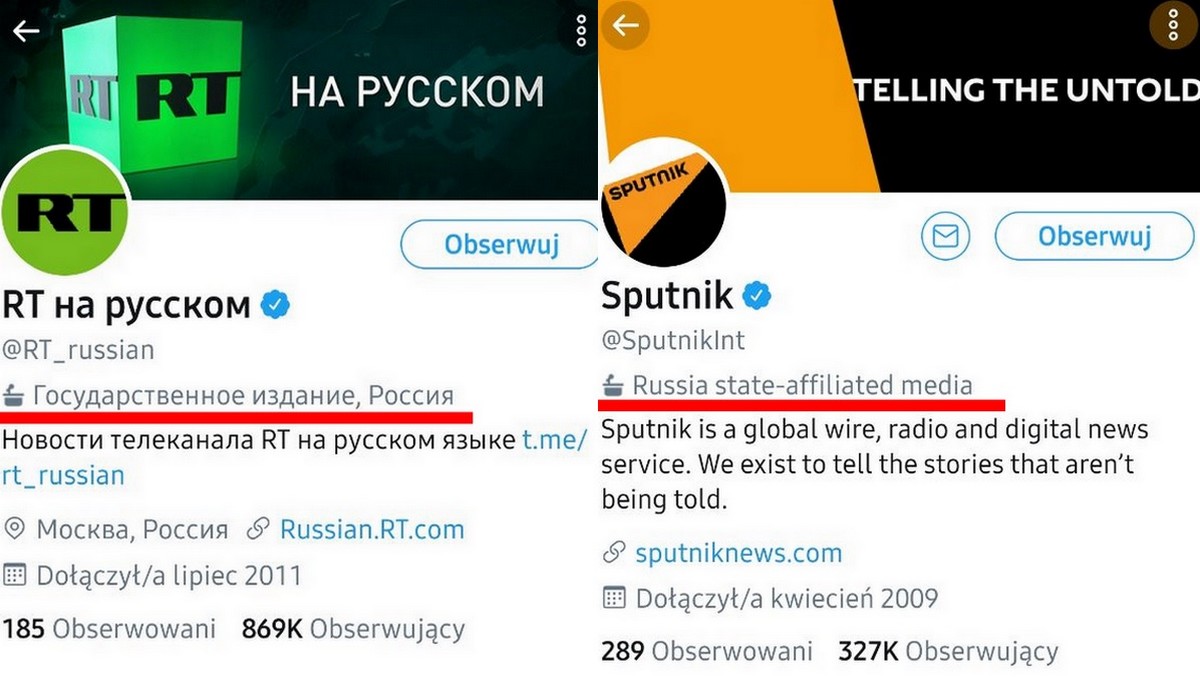Twitter oznacza konta mediów państwowych, nie będą polecane przez algorytm 