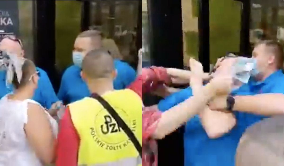 Agresywni proepidemicy próbowali wedrzeć się do punktu szczepień. Dwie osoby z obrażeniami