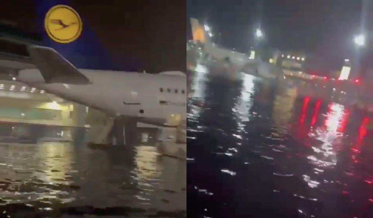 Frankfurt: ulewa sparaliżowała lotnisko, które zamieniło się w wielką kałużę