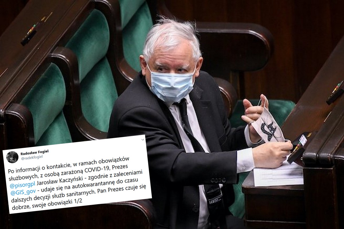 Jarosław Kaczyński przebywa na "autokwarantannie". Miał kontakt z osobą zarażoną