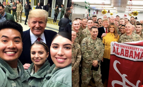 Żołnierze w Iraku witają Donalda Trumpa