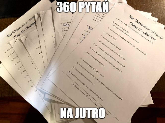 Praca domowa: 360 pytań na temat "Pana Tadeusza"