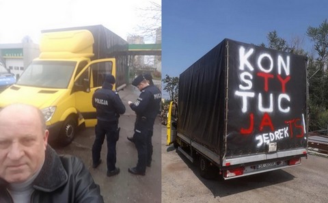 Napisał na swoim aucie Konstytucja. Policja: to pan zdewastował?