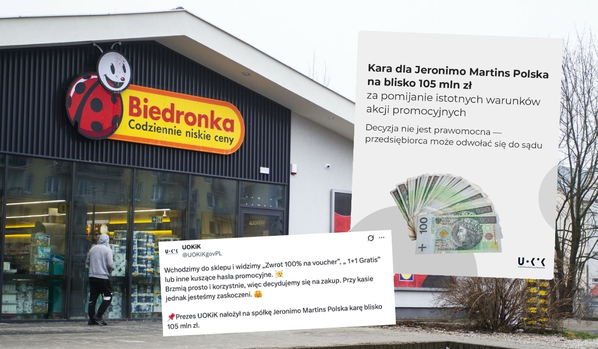 UOKiK nałożył na Biedronkę 105 mln zł kary za niejasne akcje promocyjne