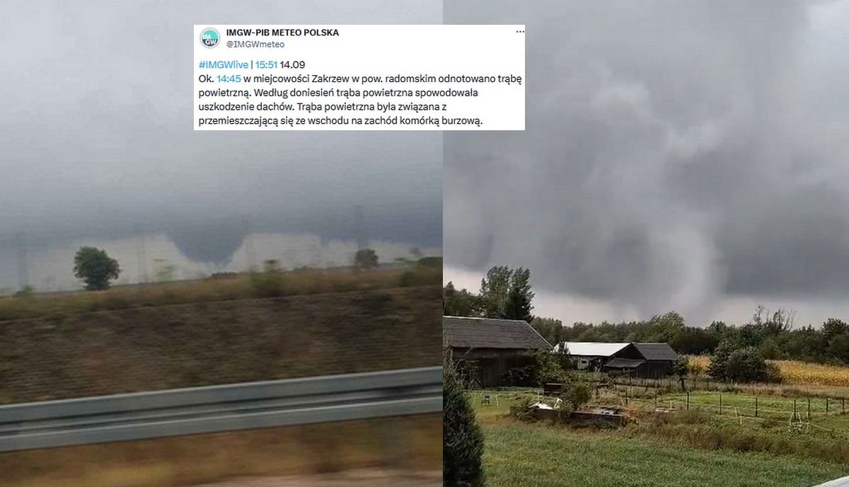 Jakby nie było wystarczająco źle, to Mazowsze nawiedziła trąba powietrzna