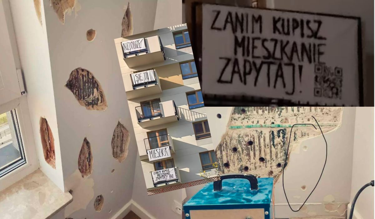 Warszawa: mieszkańcy zaczęli wywieszać ostrzeżenia przed kupnem mieszkań na swoim osiedlu 