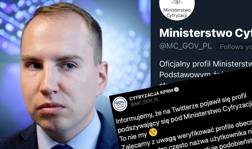 Ministerstwo Cyfryzacji ostrzega przed profilem, który się pod nich podszywa, na który sami kierowali