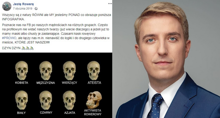 Portal TuStolica: radny PO prowadzi profil hejtujący aktywistów miejskich "Jestę Rowerę"