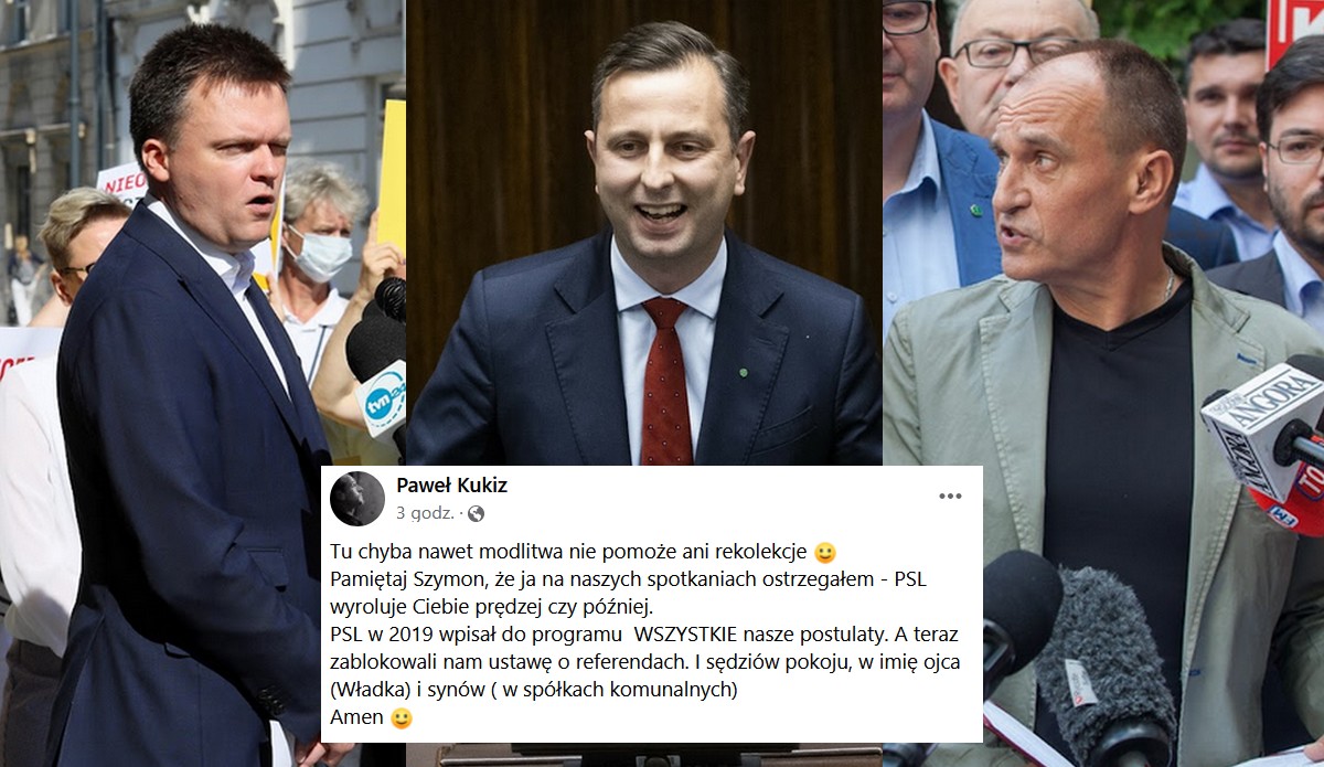 Kukiz śmieszkuje z naiwności Hołowni i wieszczy jego upadek podobny do swojego