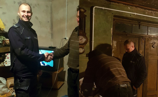 Dzielnicowy z Mławy pomógł panu Krzysztofowi, który nie miał w domu prądu i wody