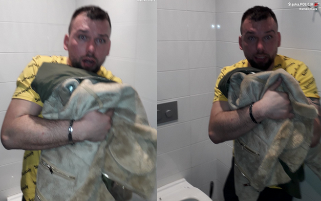 Czechowice-Dziedzice: policja szuka tego perwersa, usiłował robić zdjęcia kobiecie w WC