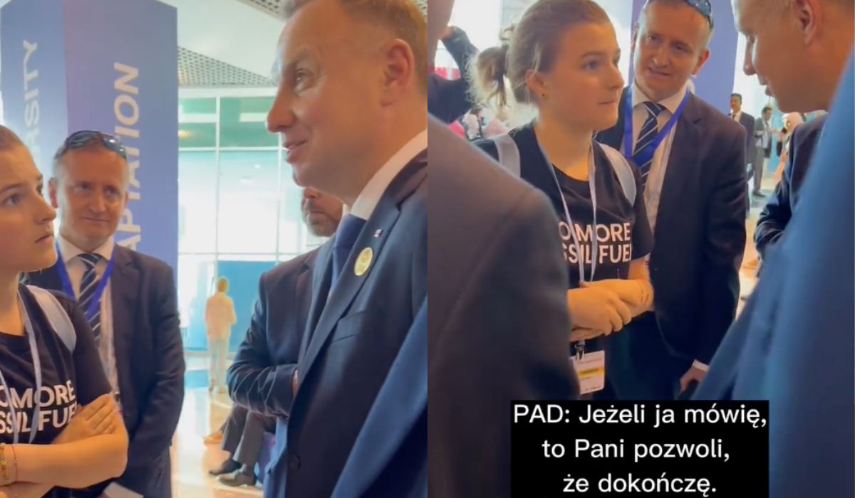 Aktywistka klimatyczna zaskoczyła prezydenta Dudę, poprosił, żeby nie zasypywać go argumentami