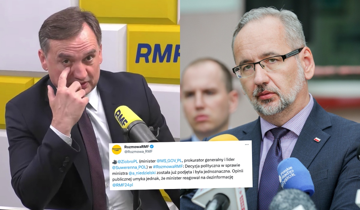 Ziobro z nagłym atakiem empatii, nie zamierza ingerować w działania wobec ministra Niedzielskiego