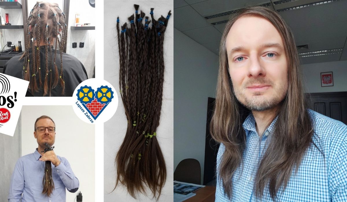 Radny z Zabrza przez 2 lata zapuszczał włosy, żeby oddać je fundacji Rak'n'Roll