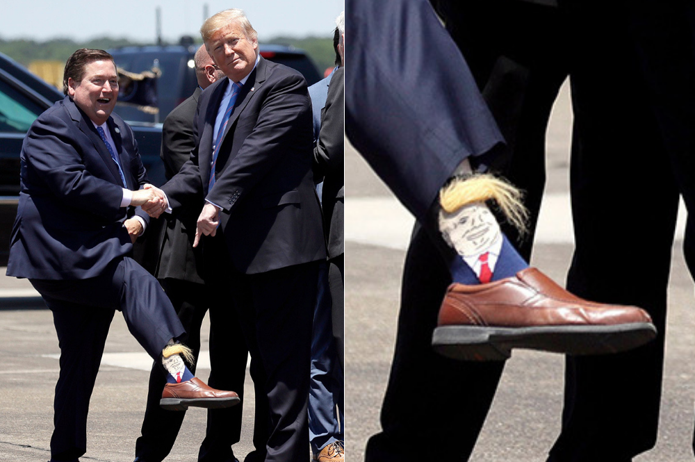 Wicegubernator Luizjany spotkał się z Trumpem w skarpetkach z Trumpem