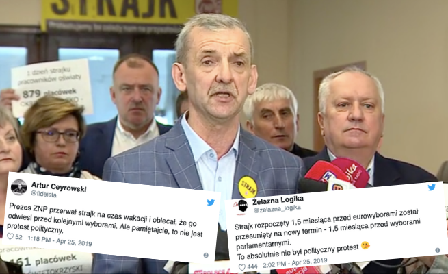 Reakcje na zawieszenie protestu ZNP: ktoś ma wątpliwości, że to protest polityczny?