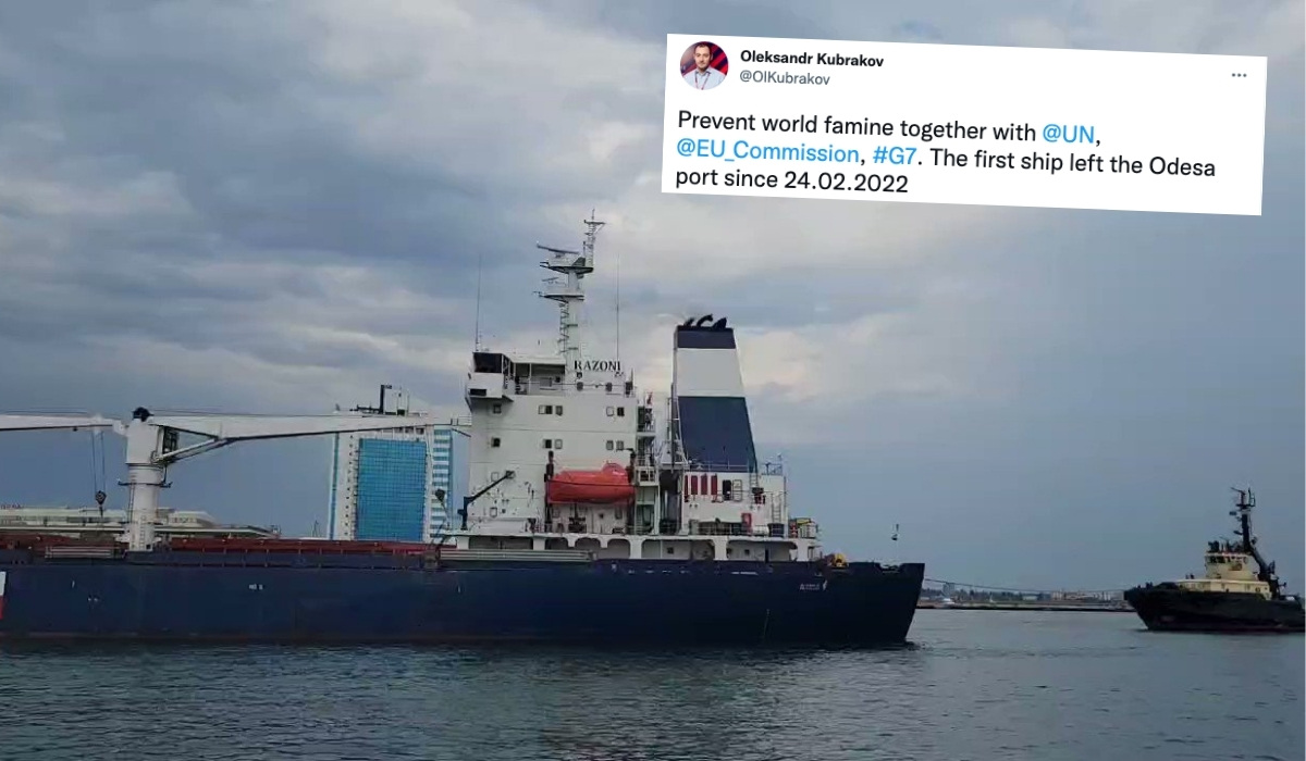 Z Odessy wypłynął pierwszy statek z ukraińskim zbożem