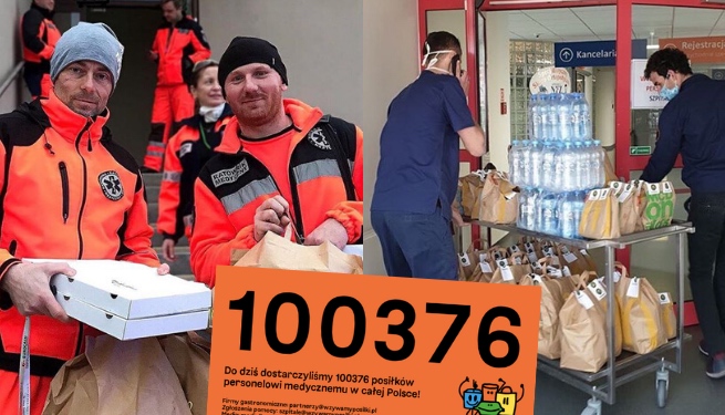 Akcja Wzywamy Posiłki dostarczyła już 100 tysięcy darmowych posiłków do szpitali