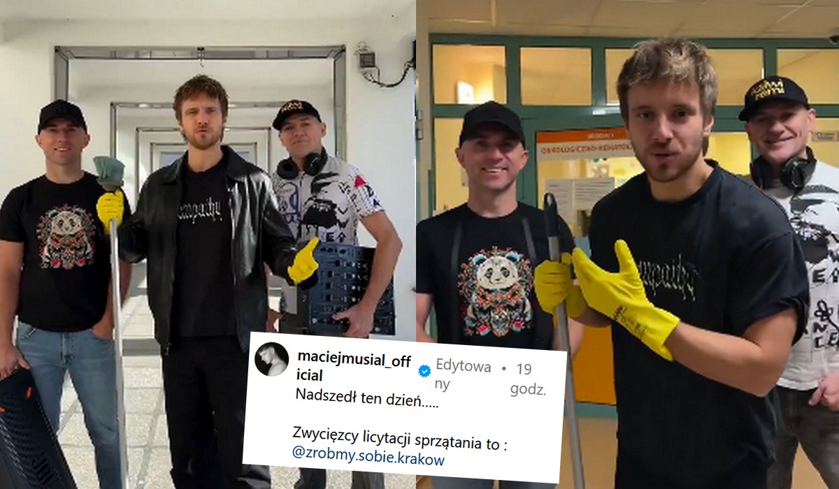 Ktoś, kto wygrał sprzątanie w wykonaniu Musiała, przekazał nagrodę oddziałowi dziecięcej onkologii
