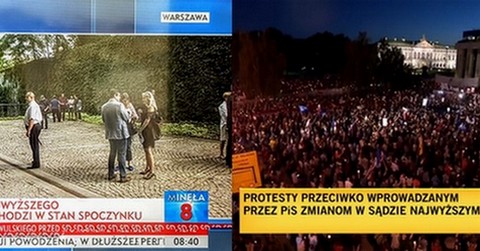 TVP Info o proteście: "Nie widać tłumów pod Sądem Najwyższym"