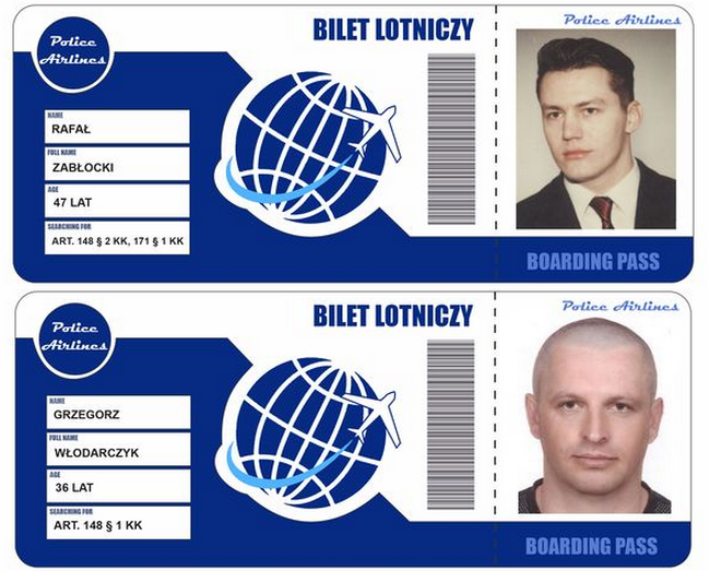 Policja zrobiła reklamę z listów gończych, przerabia je na "darmowe bilety powrotne"