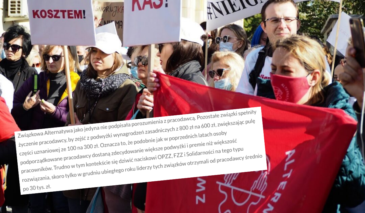 Rzecznik ZUS twierdzi, że jeden związek zawodowy blokuje podwyżki dla pracowników