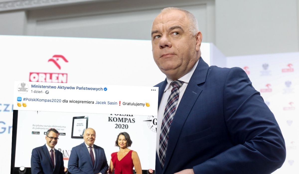 Jacek Sasin odznaczony nagrodą "Polskiego Kompasu 2020" przez serwis wPolityce xDDDDD