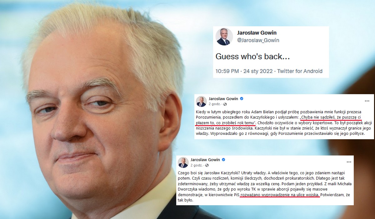 Jarosław Gowin przyznał, że miał depresję, ale już wrócił i przystąpił do politycznych rozliczeń