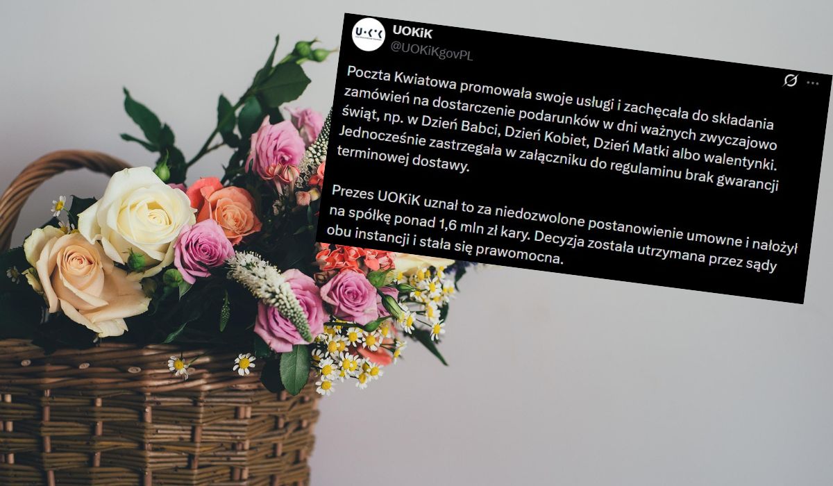 UOKiK dojechał Pocztę Kwiatową, która oferowała się na święta, ale miała wybieg w razie zawalenia terminu