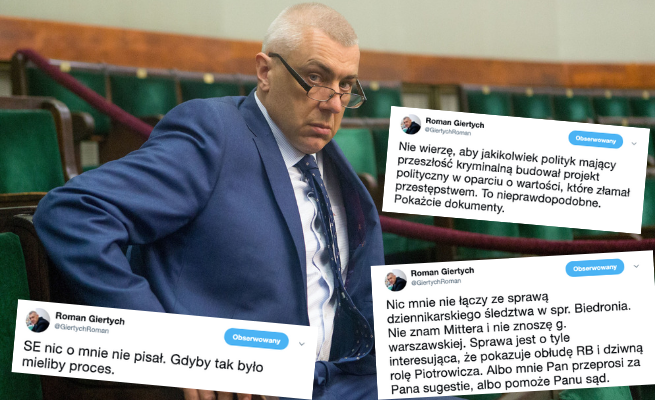 Roman Giertych zaprzecza, że miał coś wspólnego z oskarżeniami wobec Biedronia