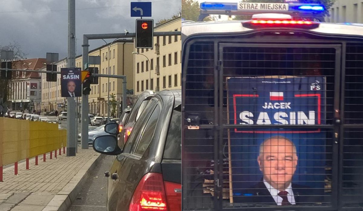 Białystok: straż miejska zdjęła nielegalne plakaty wyborcze Sasina z 500 miejsc