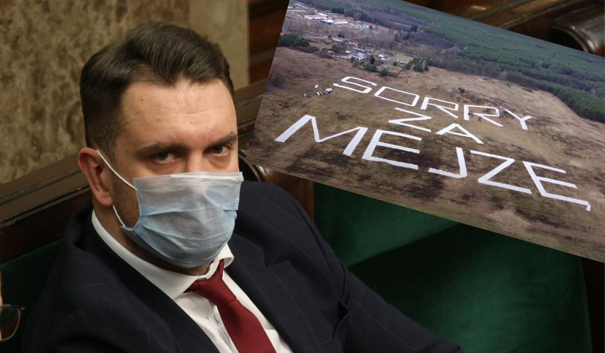 Lubuskie: Mieszkańcy wstydzą się za posła Mejzę i zrobili ogromny napis