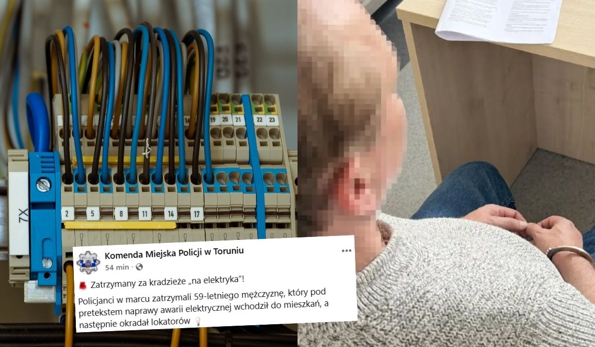 Toruń: chłop odkrył przekręt "na elektryka", najpierw niszczył instalacje w budynkach, potem je naprawiał i okradał mieszkańców