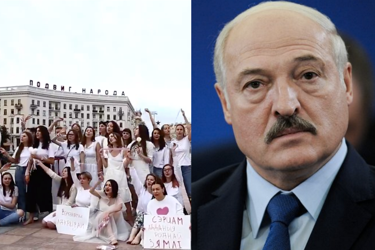 Białoruś: pokojowy protest kobiet, OMON ociąga się z laniem i czeka na rozkazy